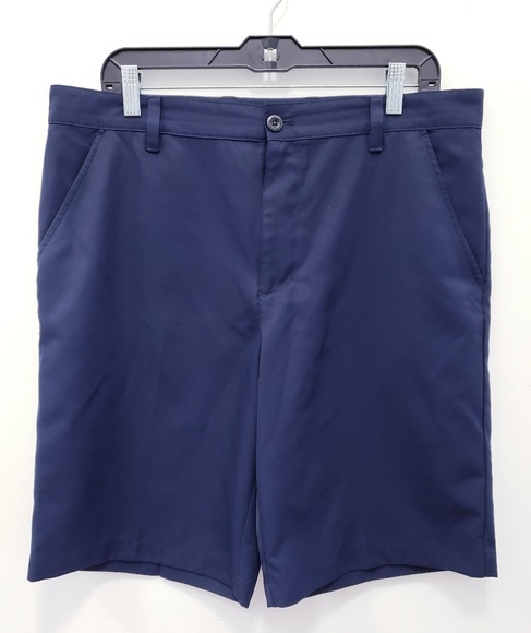 Izod Front Flat Navy Golf Shorts Sz 34 - Picture 2 of 5
